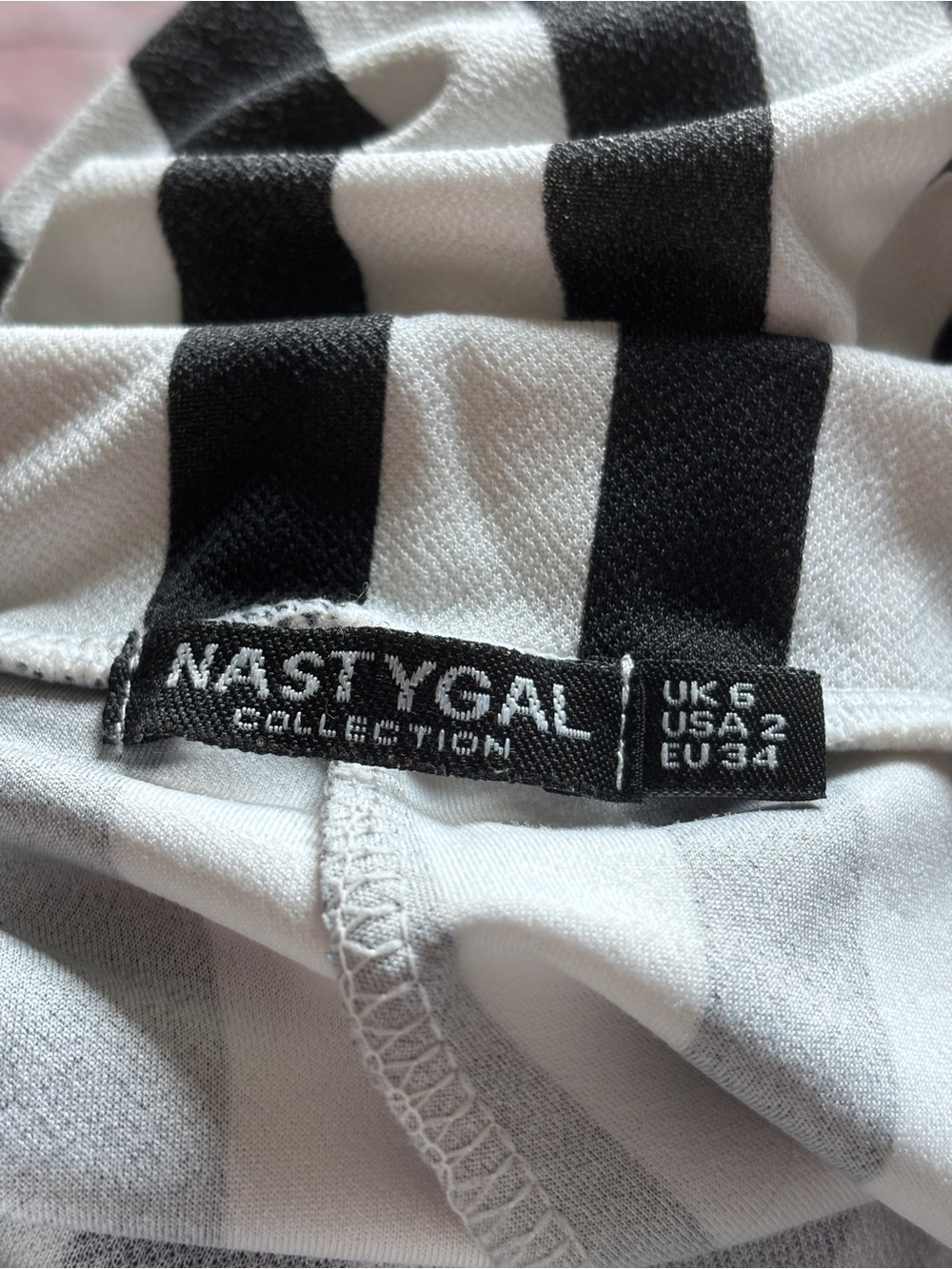 Nasty Gal Vertical Black and White Striped Wide Leg Stretchy Waist Pants - Picture 2 of 2